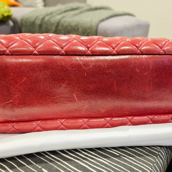 Chanel Fuchsia Quilted Iridescent Calfskin Leather New Bubble Small Tote Bag - Picture 12 of 16